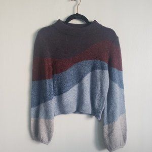 Veronica Beard Alexey Stripe Mock Neck Sweater NEW